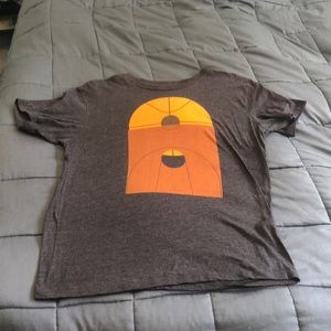 Basketball in hoop graphic - Dark Gray T-Shirt